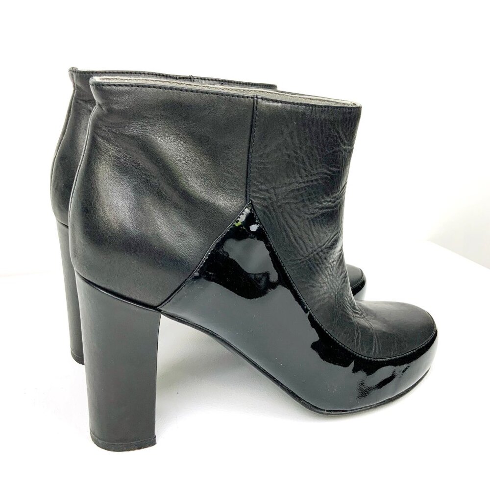 Jil Sander Navy Line Black Mix Leather Ankle Slip-OnBoots Sz 8 - Picture 5 of 16